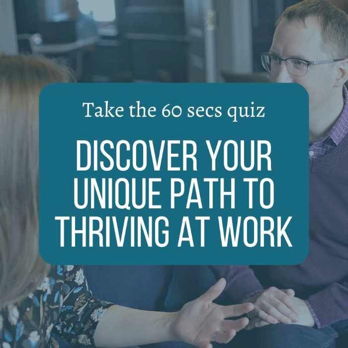 Take the 60secs quiz. Discover your unique path to thriving at work